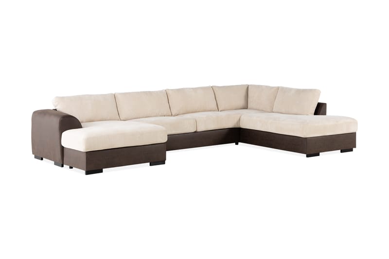 Cuba U-Soffa Divan Vänster - Beige/Brun - U-soffa