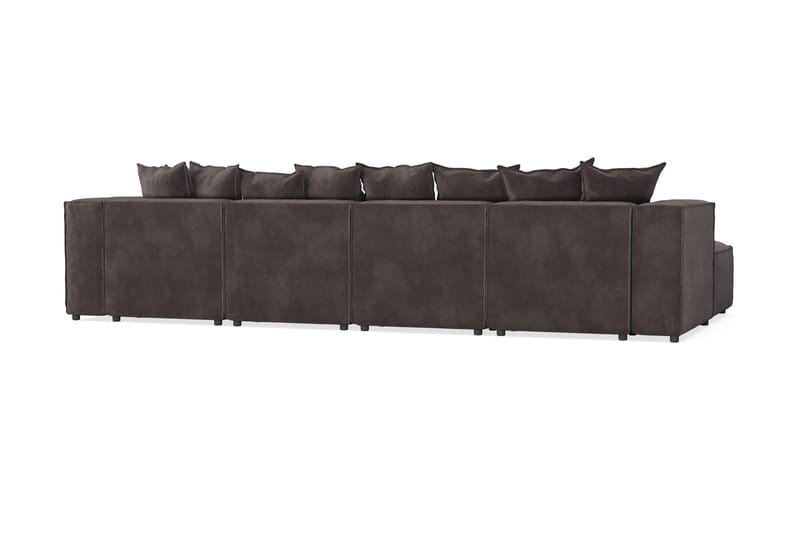 Cubo 5-sits U-formad Djup Modulsoffa Med Divan och Schäslong i Sammet - Mörkgrå - Möbler - Soffa - U-soffa