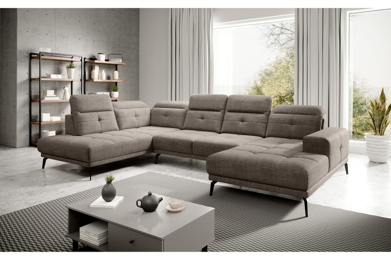 Devender Soffa m. Divan och Schäslong - Beige - Möbler - Soffa - U-soffa