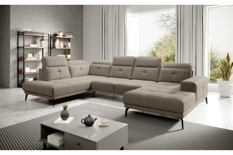 Devender Soffa m. Divan och Schäslong - Beige - Möbler - Soffa - U-soffa