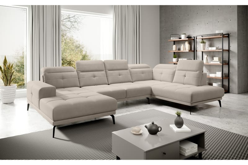 Devender Soffa m. Divan och Schäslong - Beige - Möbler - Soffa - U-soffa