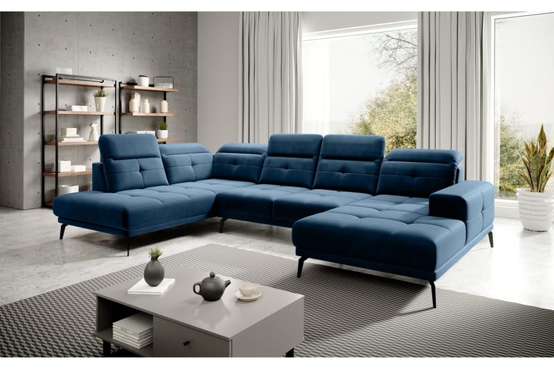 Devender Soffa m. Divan och Schäslong - Blå - Möbler - Soffa - U-soffa