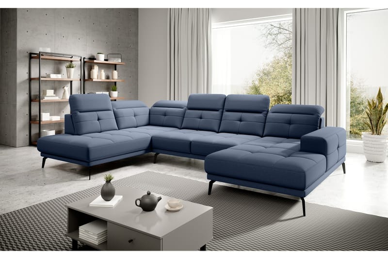 Devender Soffa m. Divan och Schäslong - Blå - Möbler - Soffa - U-soffa