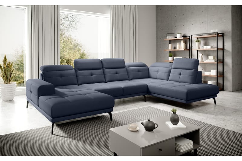Devender Soffa m. Divan och Schäslong - Blå - Möbler - Soffa - U-soffa