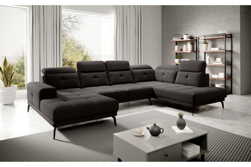 Devender Soffa m. Divan och Schäslong - Brun - Möbler - Soffa - U-soffa