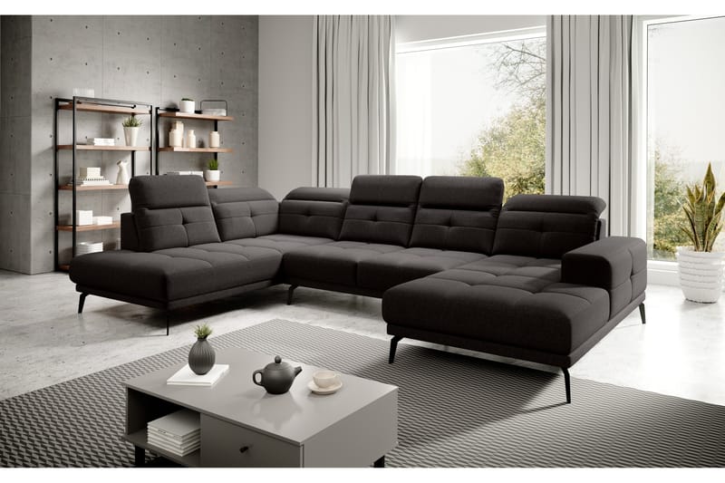 Devender Soffa m. Divan och Schäslong - Brun - Möbler - Soffa - U-soffa