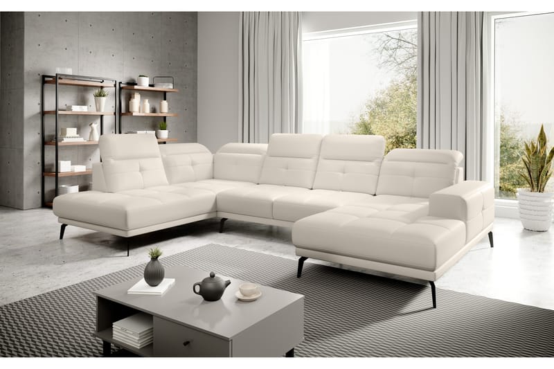 Devender Soffa m. Divan och Schäslong - Cremevit - Möbler - Soffa - U-soffa