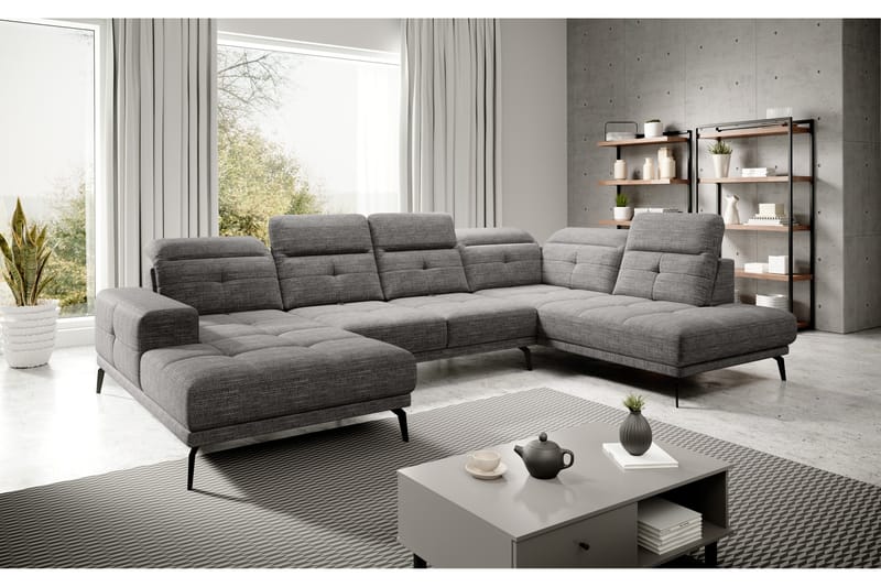 Devender Soffa m. Divan och Schäslong - Grå - Möbler - Soffa - U-soffa