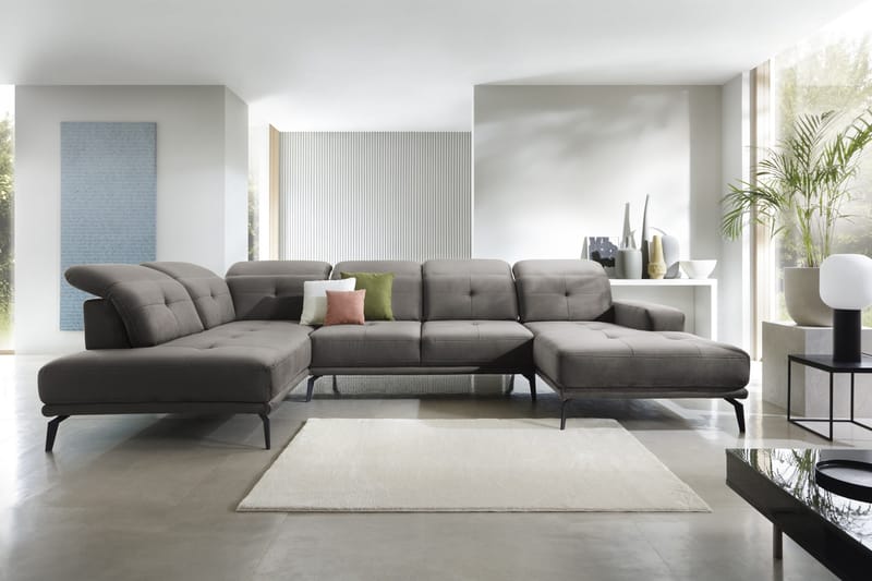 Devender Soffa m. Divan och Schäslong - Grå - Möbler - Soffa - U-soffa