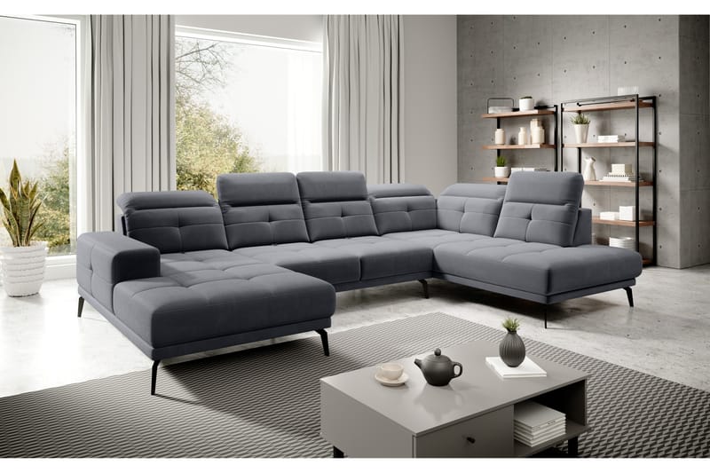 Devender Soffa m. Divan och Schäslong - Grå - Möbler - Soffa - U-soffa