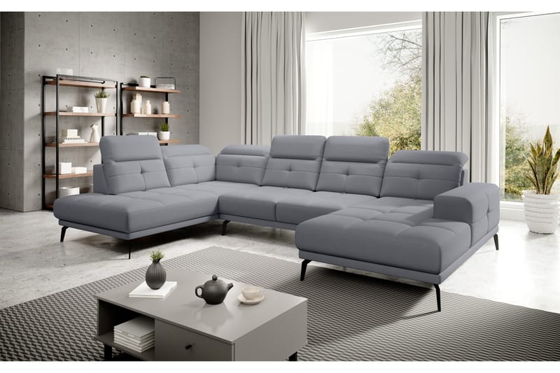 Devender Soffa m. Divan och Schäslong - Grå - Möbler - Soffa - U-soffa