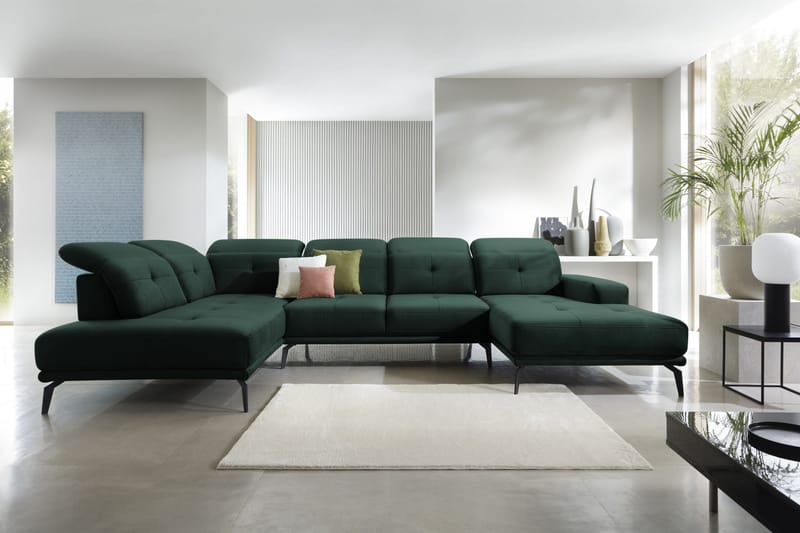 Devender Soffa m. Divan och Schäslong - Grön - Möbler - Soffa - U-soffa