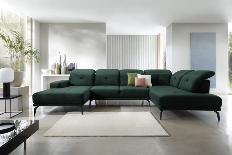 Devender Soffa m. Divan och Schäslong - Grön - Möbler - Soffa - U-soffa