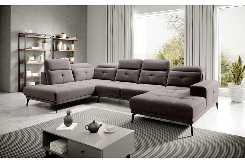 Devender Soffa m. Divan och Schäslong - Mörkgrå - Möbler - Soffa - U-soffa