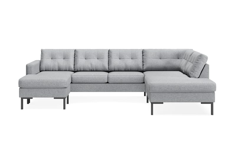 Frillestad 4-sits Vänstervänd U-formad Soffa med Divan och Schäslong i Tyg - Grå - Möbler - Soffa - U-soffa