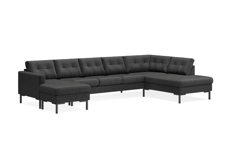 Frillestad 5-sits Högervänd U-formad Soffa med Divan och Schäslong i Tyg - Mörkgrå - Möbler - Soffa - U-soffa