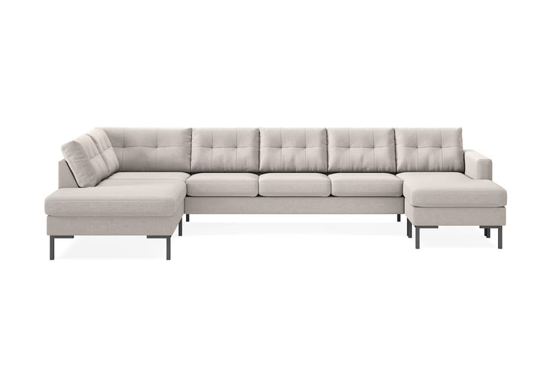 Frillestad 5-sits Vänstervänd U-formad Soffa med Divan och Schäslong i Tyg - Beige - Möbler - Soffa - U-soffa