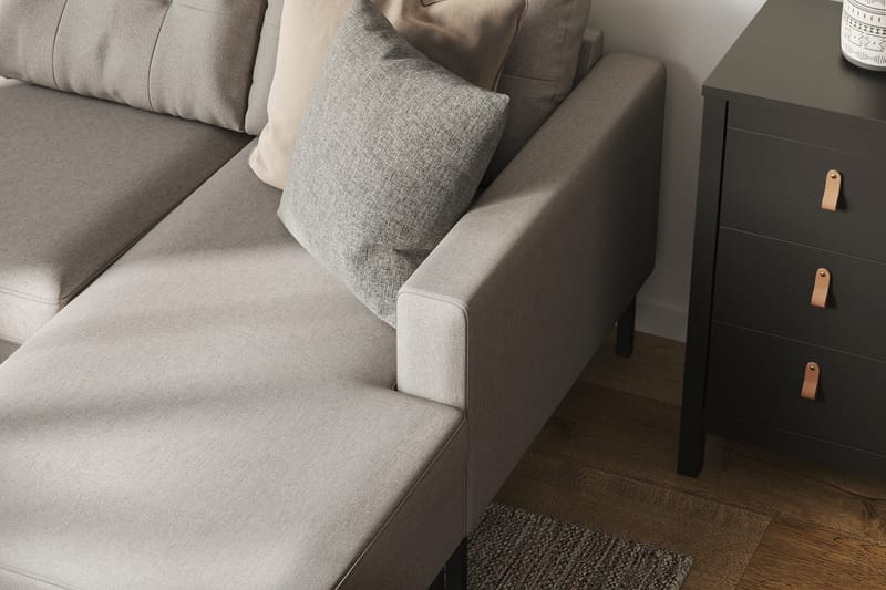 Frillestad 5-sits Vänstervänd U-formad Soffa med Divan och Schäslong i Tyg - Beige - Möbler - Soffa - U-soffa