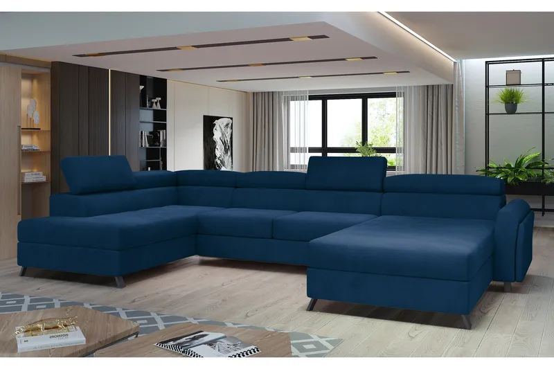 Josette U-soffa med Divan Höger, Blå