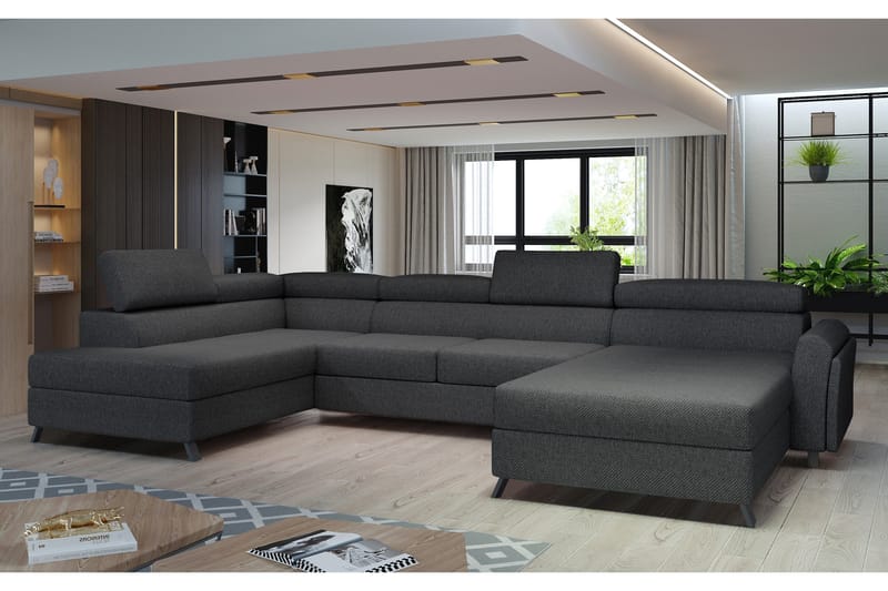 Josette U-soffa med Divan Höger - Mörkgrå - Möbler - Soffa - U-soffa