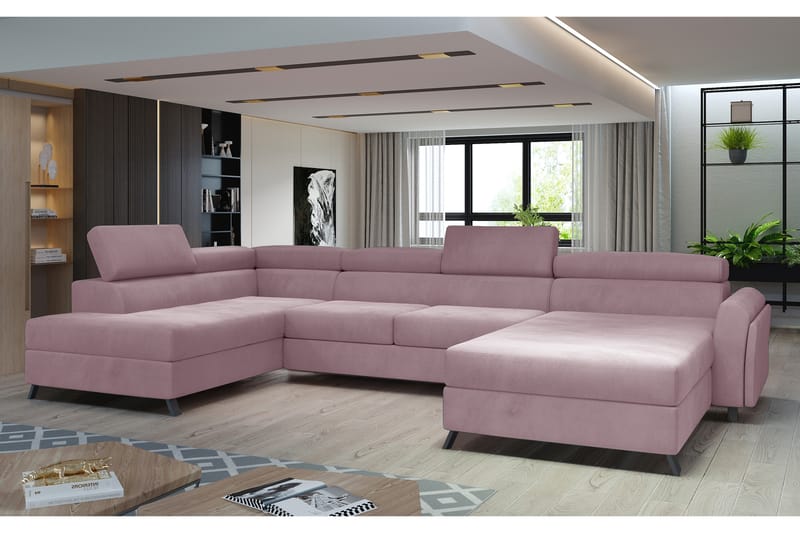 Josette U-soffa med Divan Höger - Rosa - Möbler - Soffa - U-soffa
