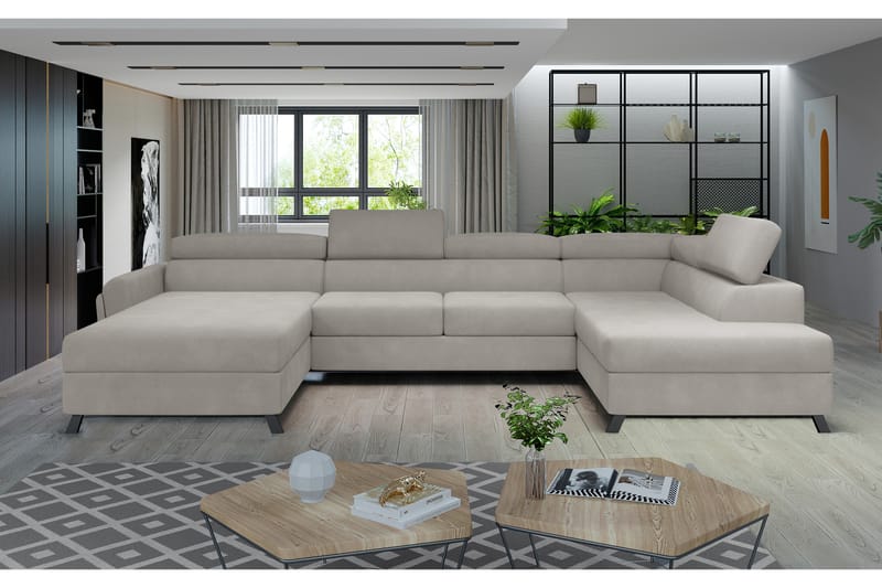 Josette U-soffa med Divan Vänster - Beige - Möbler - Soffa - U-soffa