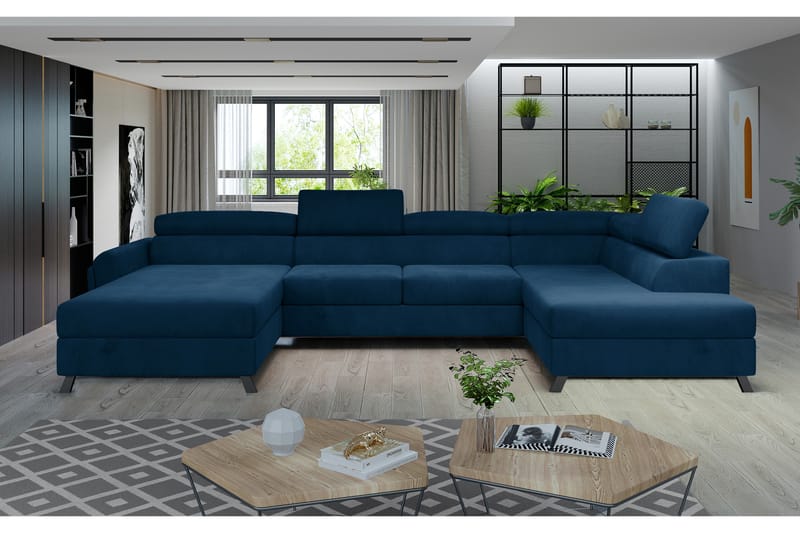 Josette U-soffa med Divan Vänster - Blå - Möbler - Soffa - U-soffa