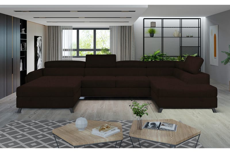 Josette U-soffa med Divan Vänster - Brun - Möbler - Soffa - U-soffa