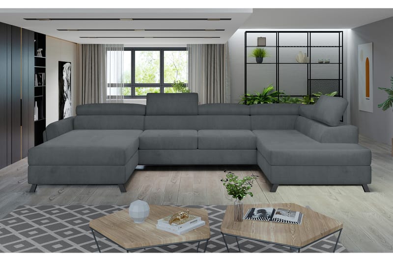 Josette U-soffa med Divan Vänster - Grå - Möbler - Soffa - U-soffa