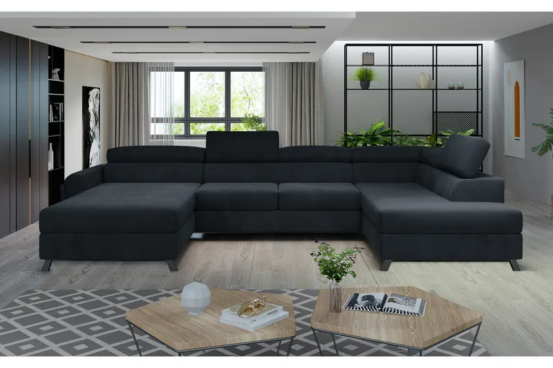 Josette U-soffa med Divan Vänster - Mörkgrå - Möbler - Soffa - U-soffa