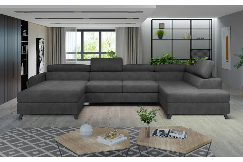 Josette U-soffa med Divan Vänster - Mörkgrå - Möbler - Soffa - U-soffa