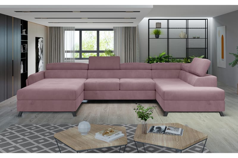 Josette U-soffa med Divan Vänster - Rosa - Möbler - Soffa - U-soffa