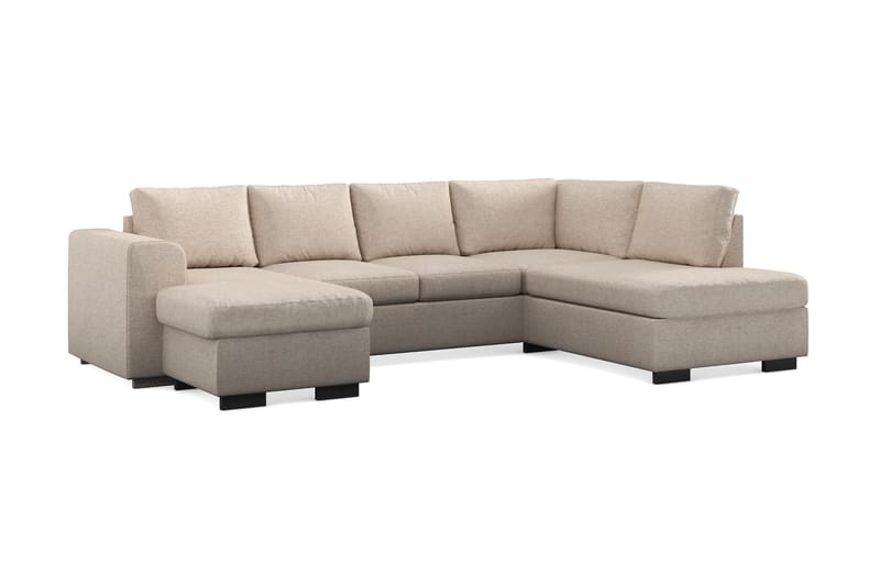 Link 4-sits Högervänd U-formad Large Soffa med Divan och Schäslong i Tyg - Beige - Möbler - Soffa - U-soffa