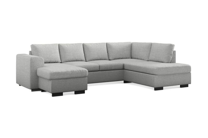 Link 4-sits Högervänd U-formad Large Soffa med Divan och Schäslong i Tyg - Ljusgrå - Möbler - Soffa - U-soffa