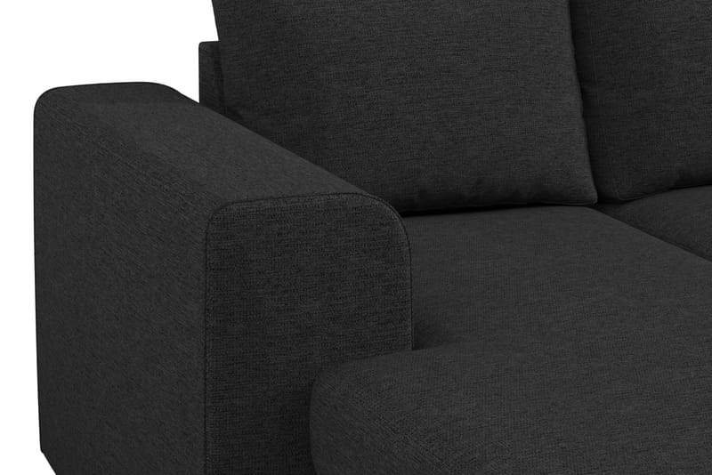 Link 4-sits Högervänd U-formad Large Soffa med Divan och Schäslong i Tyg - Svart - Möbler - Soffa - U-soffa