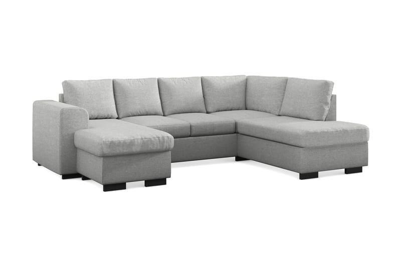 Link 4-sits Högervänd U-formad Soffa med Divan och Schäslong i Tyg - Ljusgrå - Möbler - Soffa - U-soffa