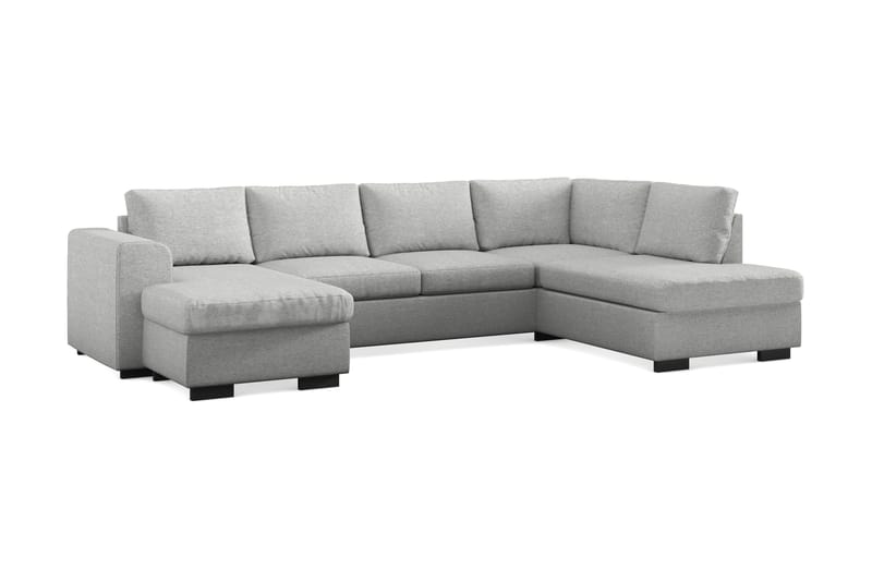 Link 4-sits Högervänd U-formad X-Large Soffa med Divan och Schäslong i Tyg - Ljusgrå - Möbler - Soffa - U-soffa