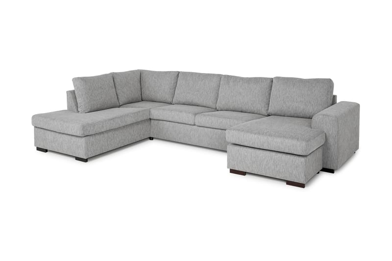 Link 4-sits Vänstervänd U-formad Large Soffa med Divan och Schäslong i Tyg - Ljusgrå - Möbler - Soffa - U-soffa
