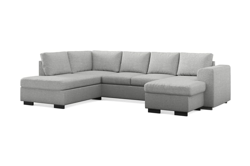 Link 4-sits Vänstervänd U-formad Large Soffa med Divan och Schäslong i Tyg - Ljusgrå - Möbler - Soffa - U-soffa