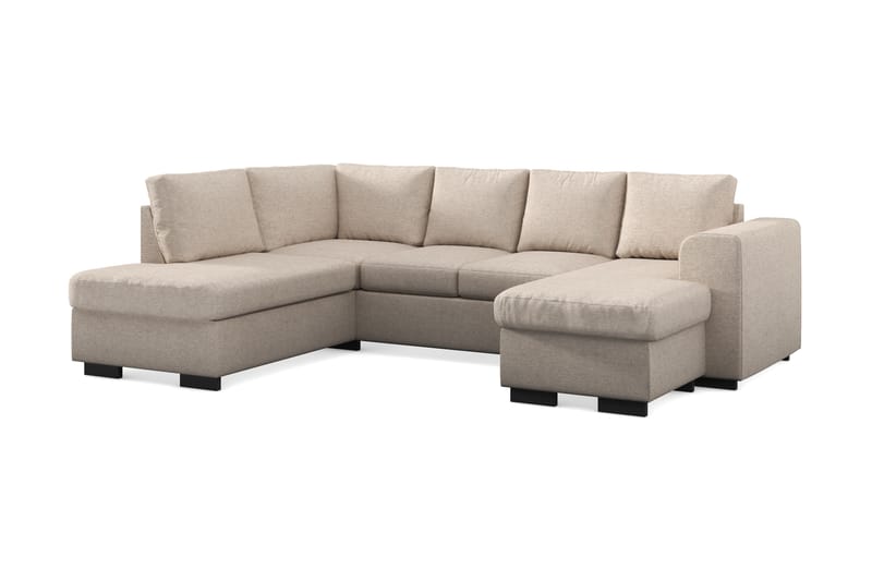 Link 4-sits Vänstervänd U-formad Soffa med Divan och Schäslong i Tyg - Beige - Möbler - Soffa - U-soffa