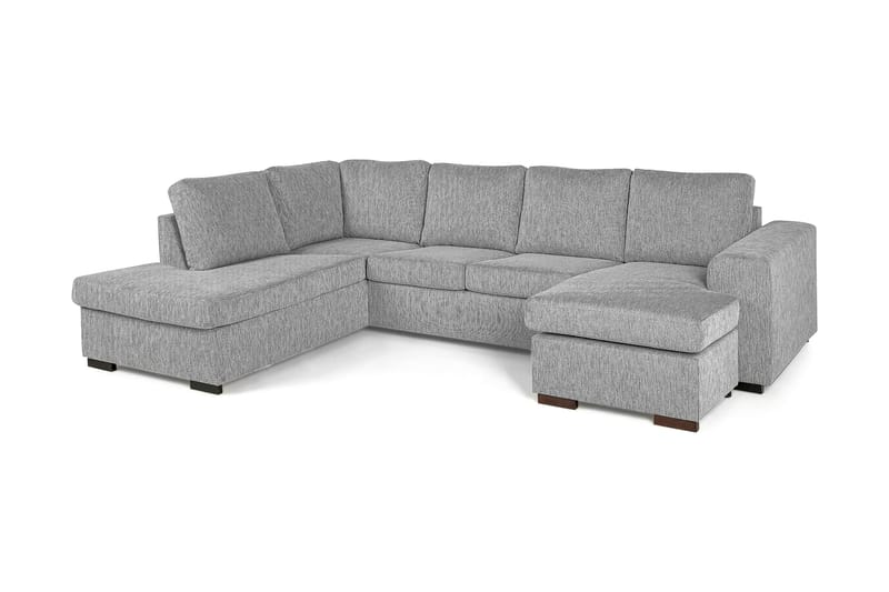 Link 4-sits Vänstervänd U-formad Soffa med Divan och Schäslong i Tyg - Ljusgrå - Möbler - Soffa - U-soffa