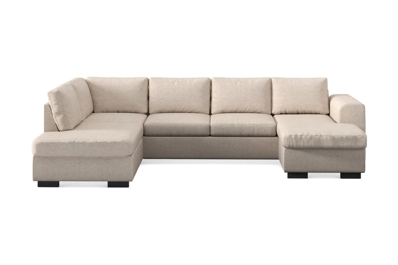 Link 4-sits Vänstervänd U-formad X-Large Soffa med Divan och Schäslong i Tyg - Beige - Möbler - Soffa - U-soffa