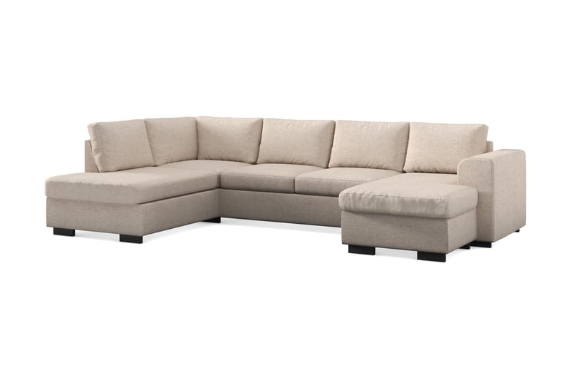 Link 4-sits Vänstervänd U-formad X-Large Soffa med Divan och Schäslong i Tyg - Beige - Möbler - Soffa - U-soffa