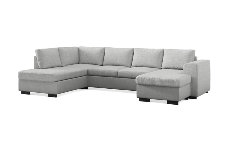 Link 4-sits Vänstervänd U-formad X-Large Soffa med Divan och Schäslong i Tyg - Ljusgrå - Möbler - Soffa - U-soffa