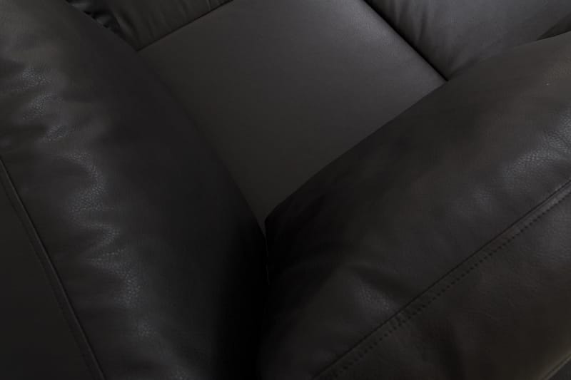 Link 5-sits Högervänd U-formad X-Large Soffa med Divan och Schäslong i Konstläder - Svart - Möbler - Soffa - U-soffa