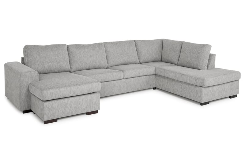 Link 5-sits Högervänd U-formad X-Large Soffa med Divan och Schäslong i Tyg - Ljusgrå - Möbler - Soffa - U-soffa