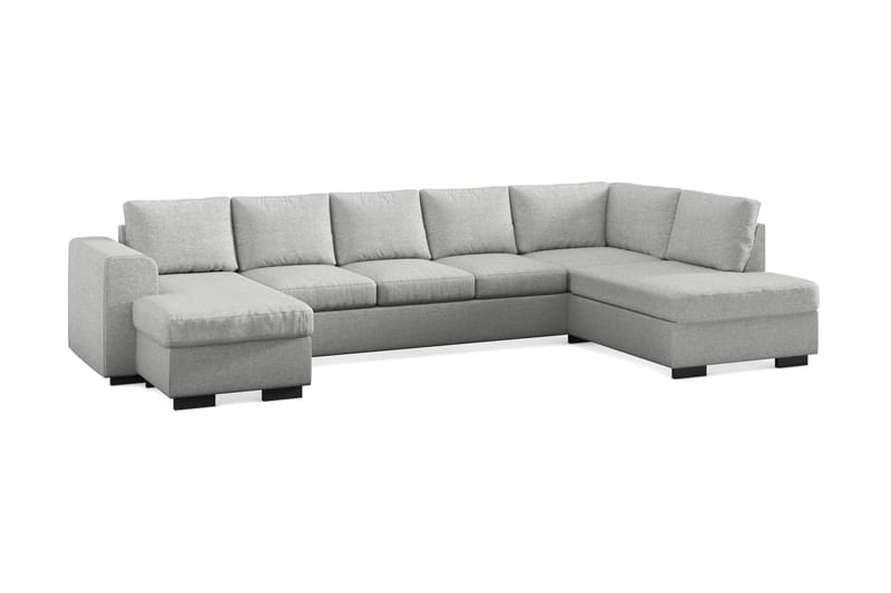Link 5-sits Högervänd U-formad XX-Large Soffa med Divan och Schäslong i Tyg - Ljusgrå - Möbler - Soffa - U-soffa