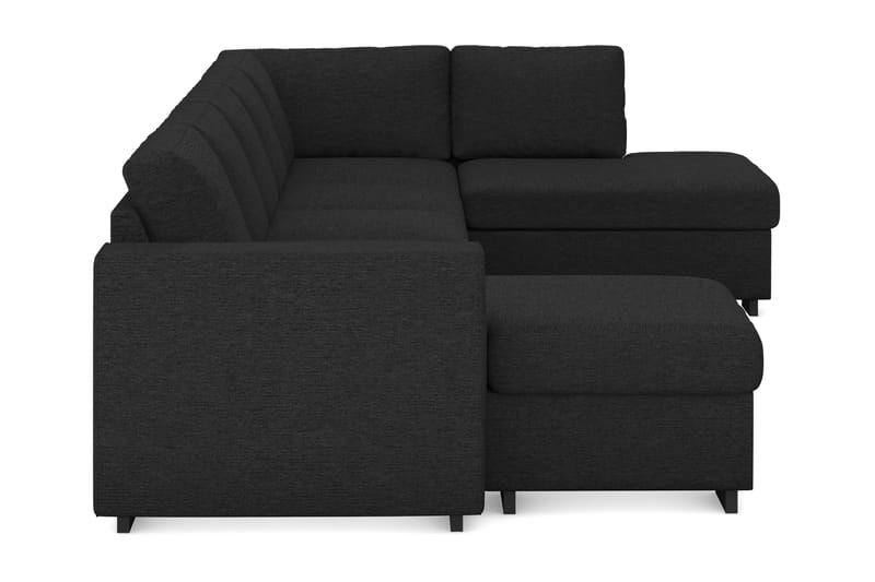 Link 5-sits Högervänd U-formad XX-Large Soffa med Divan och Schäslong i Tyg - Svart - Möbler - Soffa - U-soffa