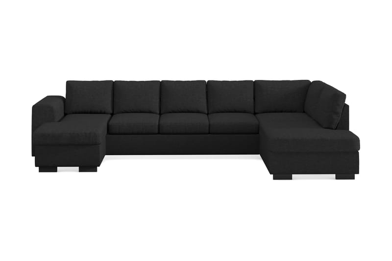 Link 5-sits Högervänd U-formad XX-Large Soffa med Divan och Schäslong i Tyg - Svart - Möbler - Soffa - U-soffa