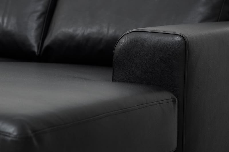 Link 5-sits Vänstervänd U-formad X-Large Soffa med Divan och Schäslong i Konstläder - Svart - Möbler - Soffa - U-soffa